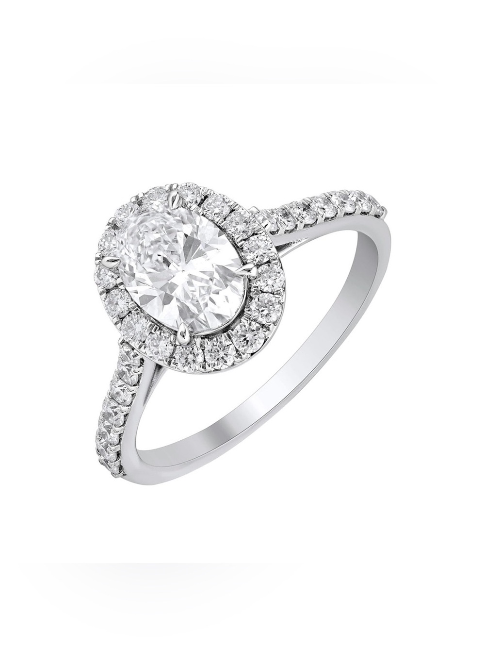 1.5 CTW Diamond Halo Ring Solid Sterling Silver White Gold Plated F-G Size 4-10